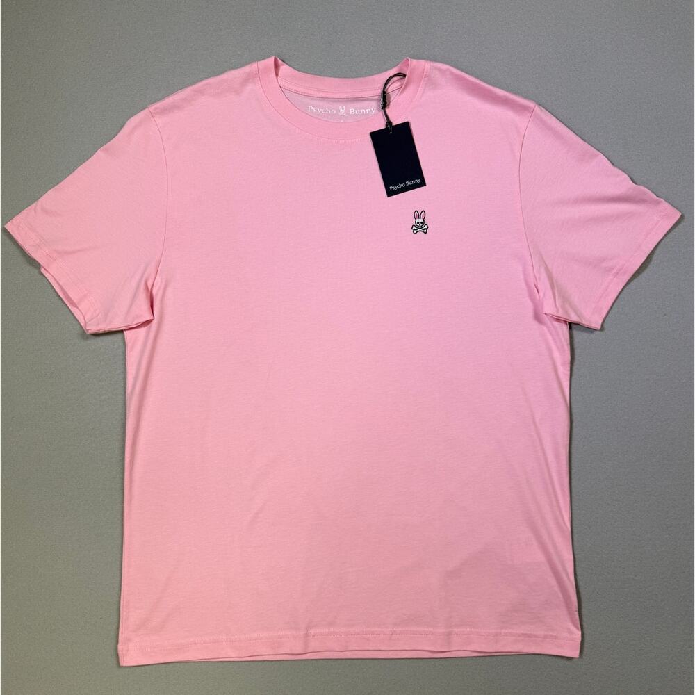Psycho Bunny Classic Logo Crew Neck Tee shirt, Pink 6/L $50